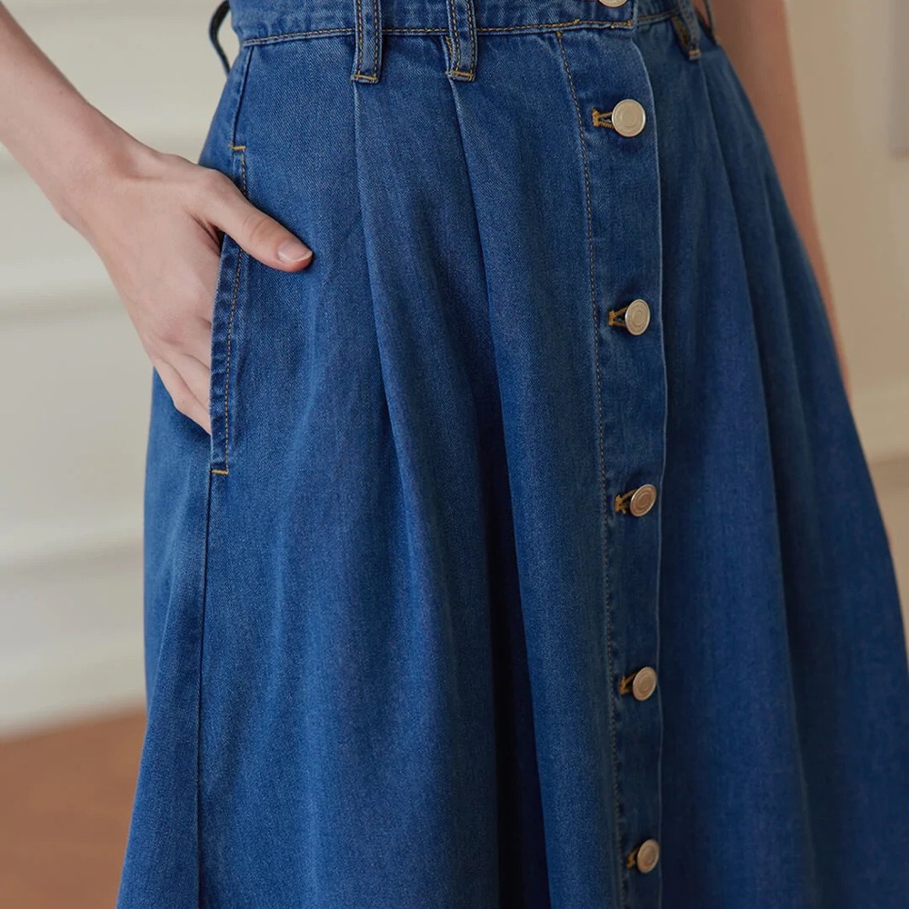 Midi Denim Skirt